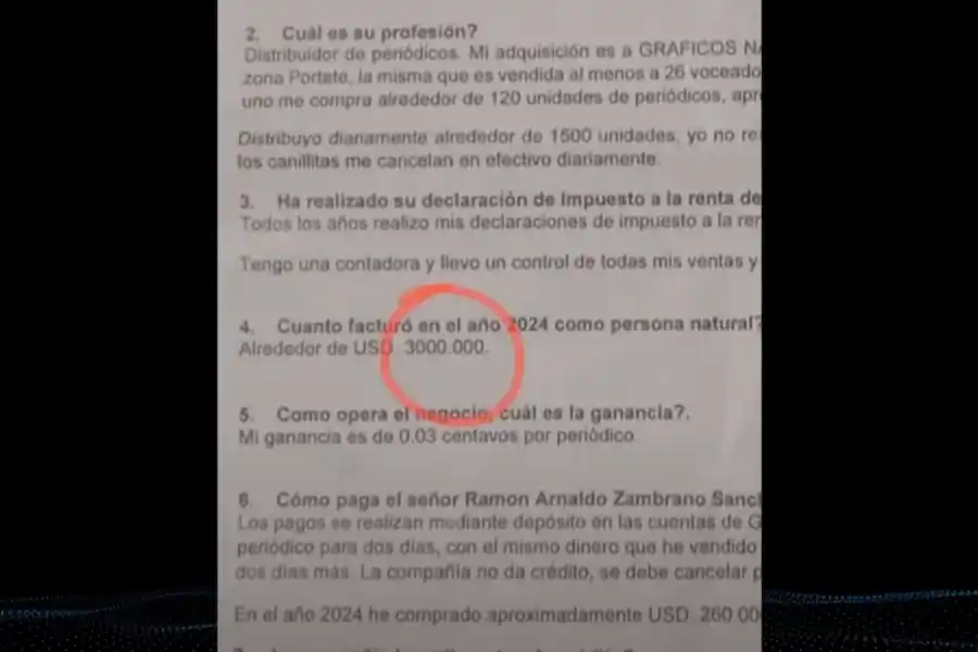 el documento de los ataques a diario Expreso
